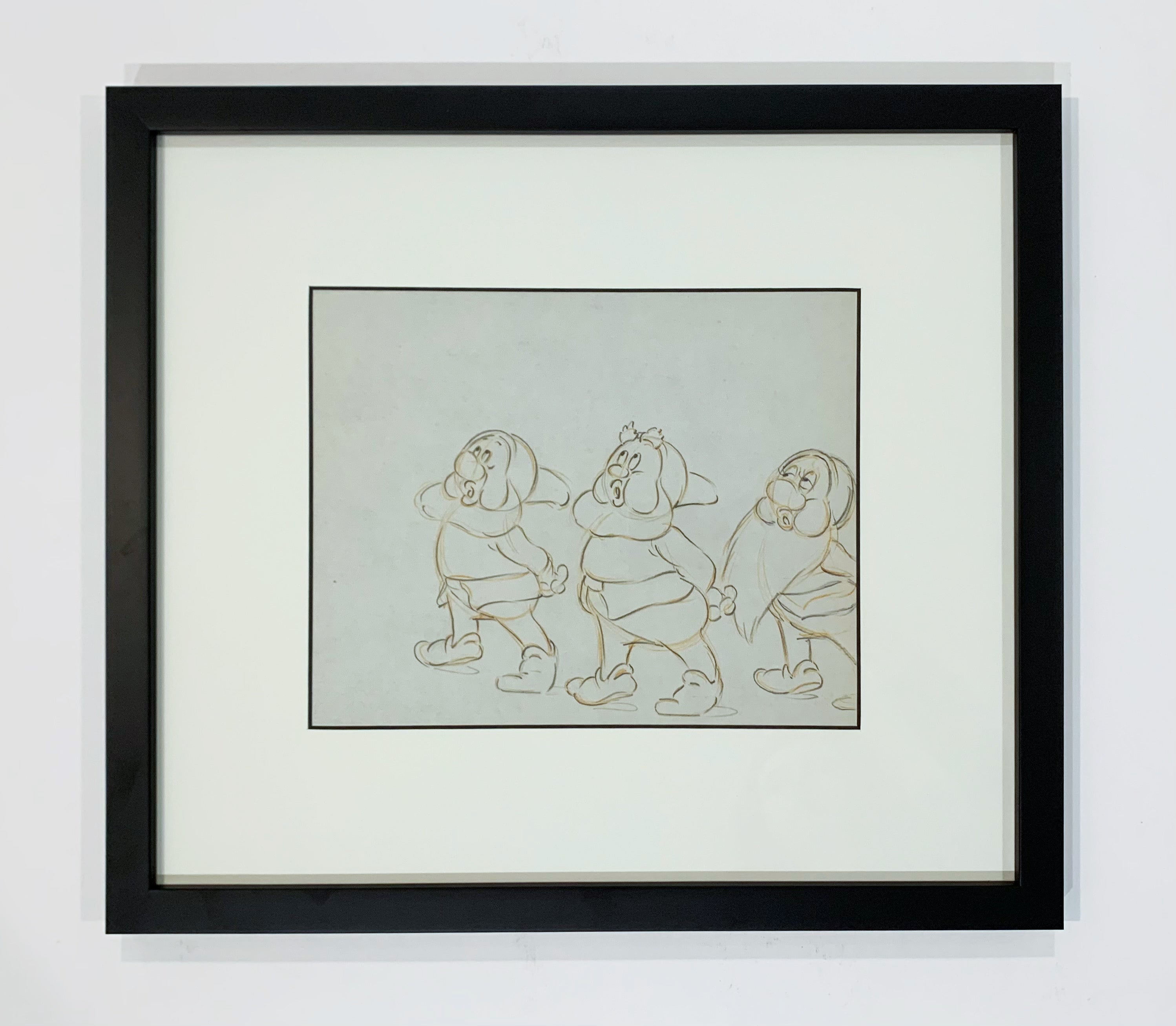 Original Walt Disney Production Drawing Featuring Sleepy, Sneezy and ...