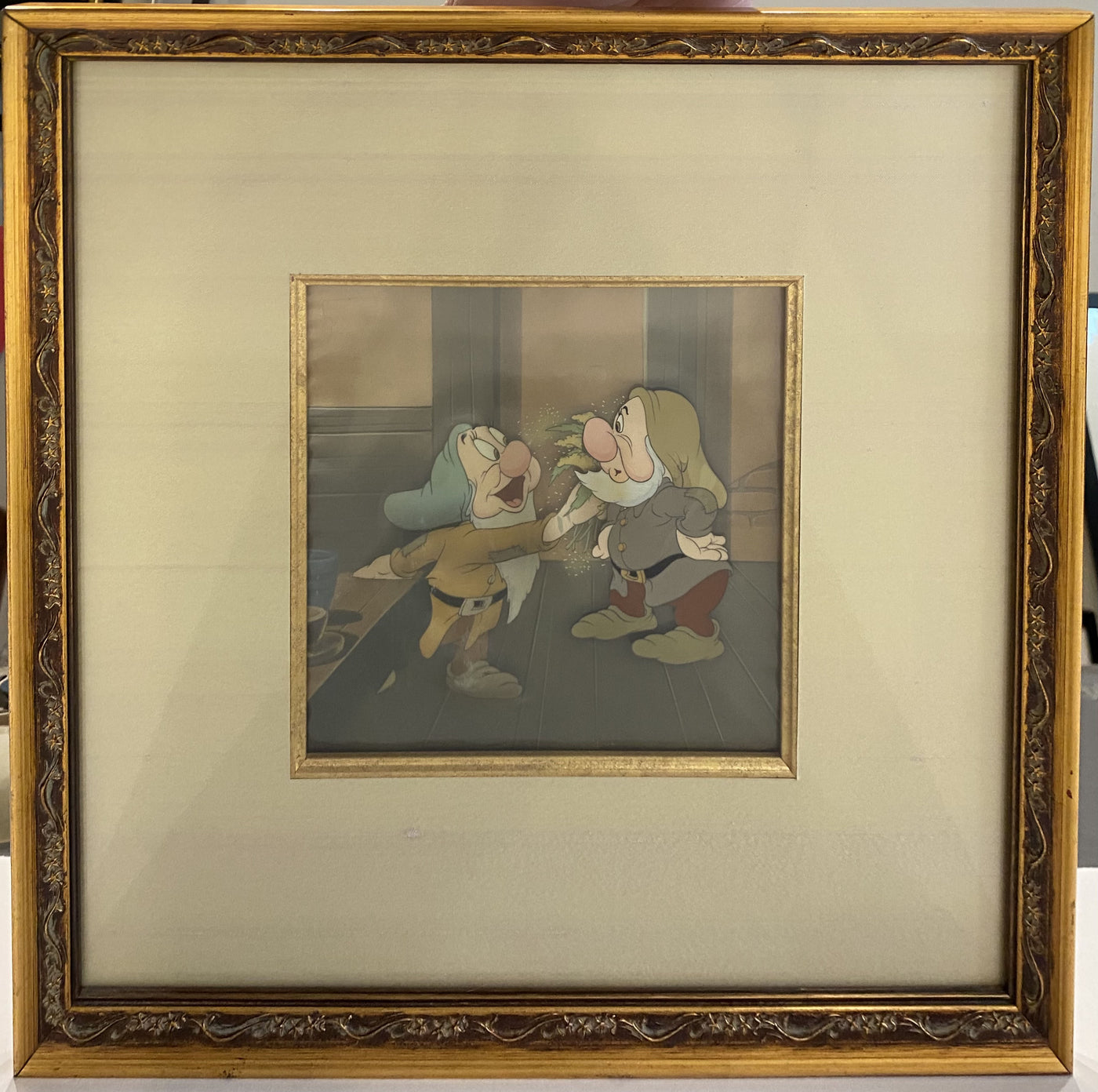 Original Walt Disney Production Cels on a Custom Background from Snow White and the Seven Dwarfs