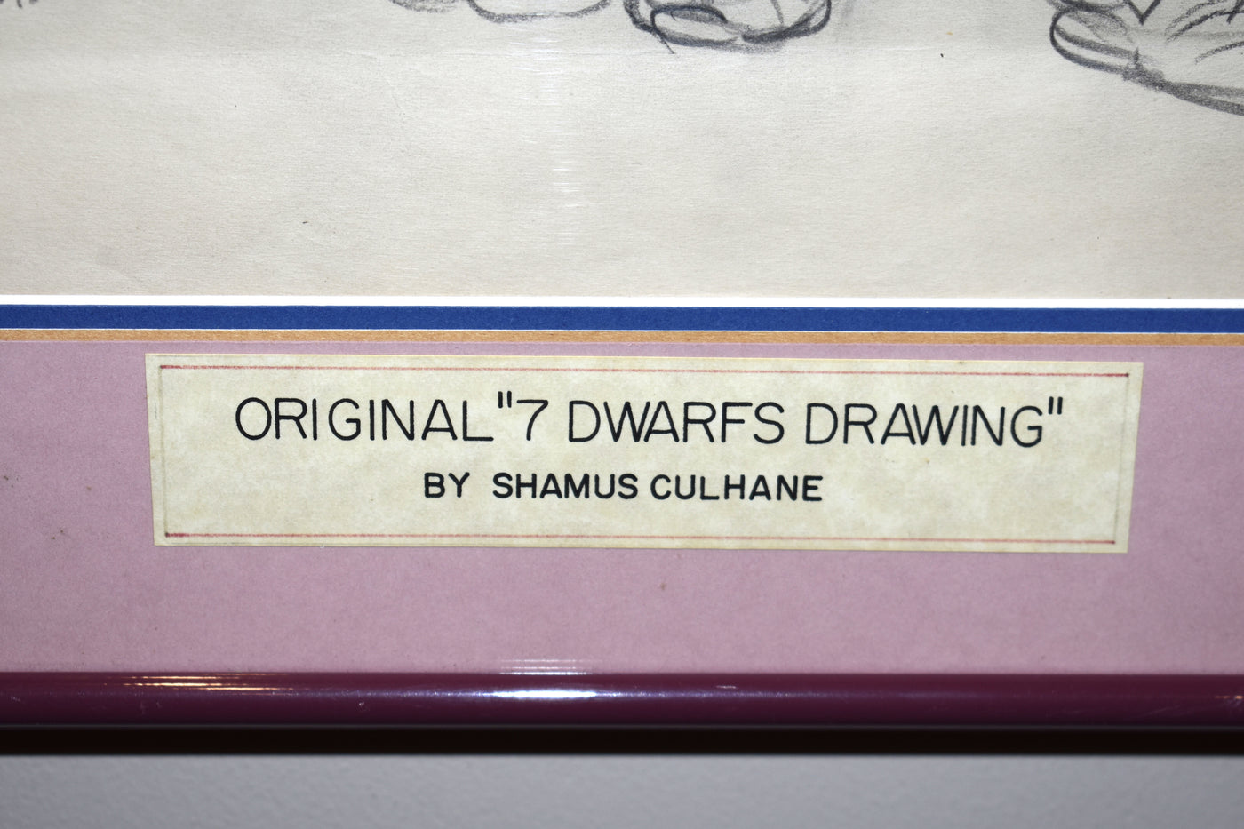 Original Walt Disney Production Drawing from Snow White and the Seven Dwarfs Featuring the Seven Dwarfs, Signed by Shamus Culhane