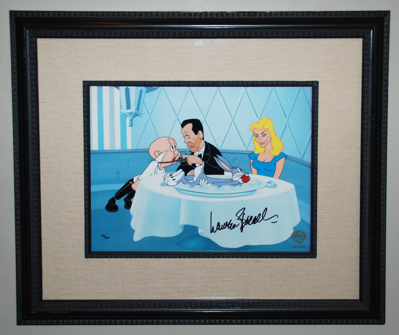 Original Warner Brothers Limited Edition Cel, If It's Rabbit Baby Wants, Signed by Lauren Bacall