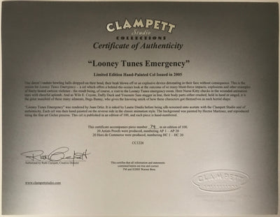 Original Warner Brothers Clampett Studios Limited Edition Cel, Looney Tunes Emergency