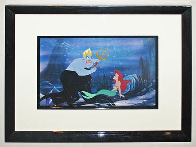 Original Walt Disney Production Cel from The Little Mermaid featuring Ariel and Ursula