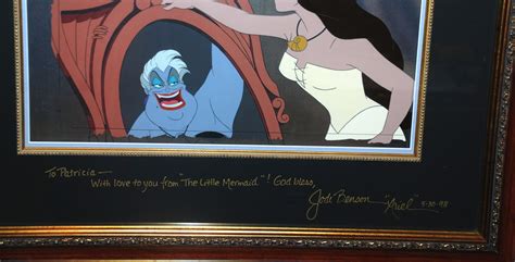 Original Walt Disney Production Cel from The Little Mermaid featuring Ursula, Personalized by Jodi Benson