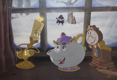 Disney Beauty and The Beast Animation Art Limited Edition Cel, Window Scene