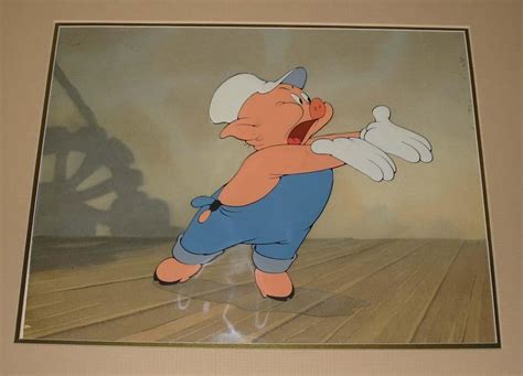 Original Walt Disney Production Cel on Key Production Background from The Practical Pig