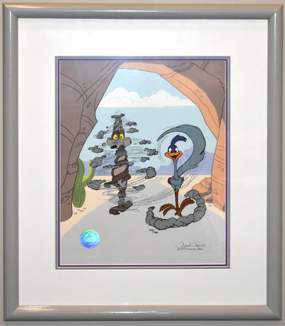 Original Warner brothers Limited Edition Cel, "Turn About Is Fair Play" featuring Wile E. Coyote & Roadrunner