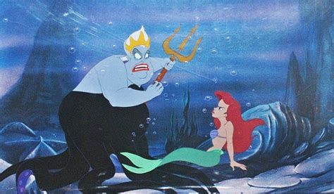 Original Walt Disney Production Cel from The Little Mermaid featuring Ariel and Ursula