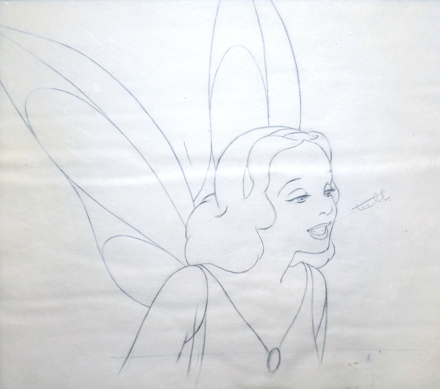 Original Walt Disney Production Drawing from Pinocchio featuring the Blue Fairy