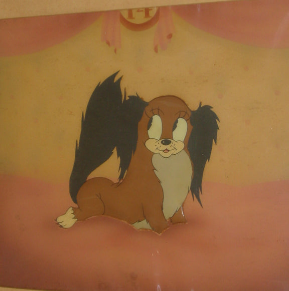 Original Walt Disney Production Cel on Courvoisier Background from Society Dog Show featuring Fifi the Peke