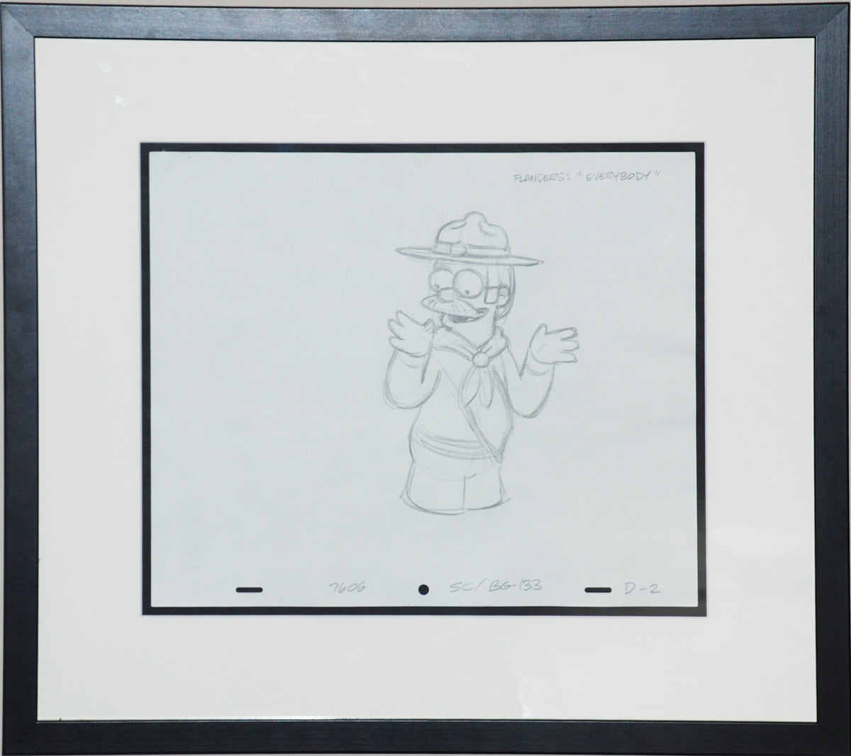Original Simpsons Production Drawing from The Simpsons featuring Ned Flanders