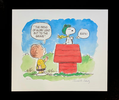 Charles Schulz Signed Lithograph, The Flying Ace
