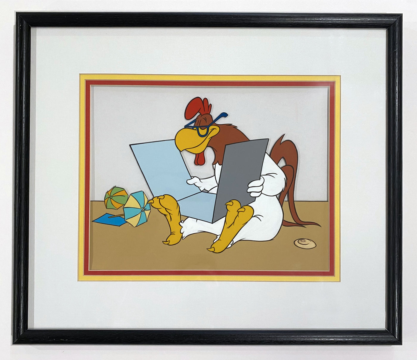 Warner Brother Production Cel with Matching Production Drawing of Foghorn Leghorn