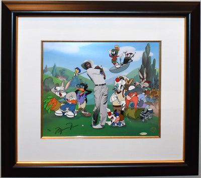 Original Warner Brothers Limited Edition Cel, Fore! Five!, Signed by Michael Jordan