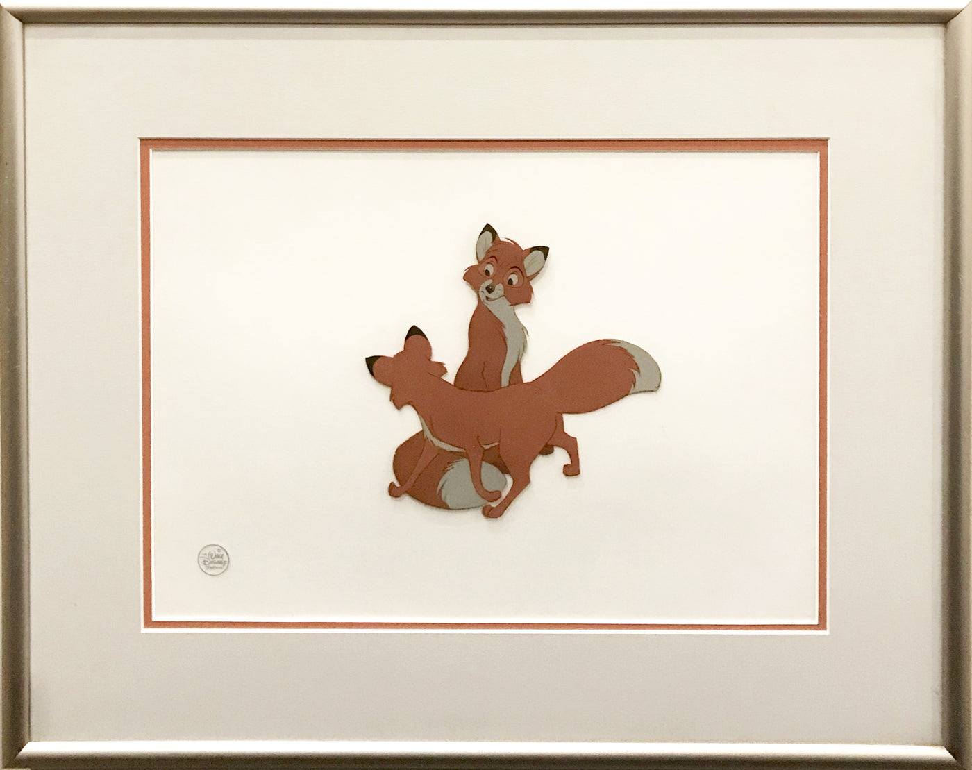 Original Walt Disney Production Cel from The Fox and the Hound featuring Tod and Vixey
