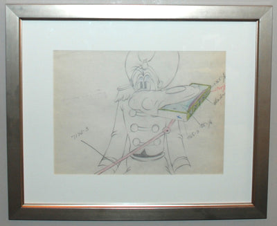 Original Walt Disney Color Model Drawing from Mickey's Amateurs (1937) featuring Goofy
