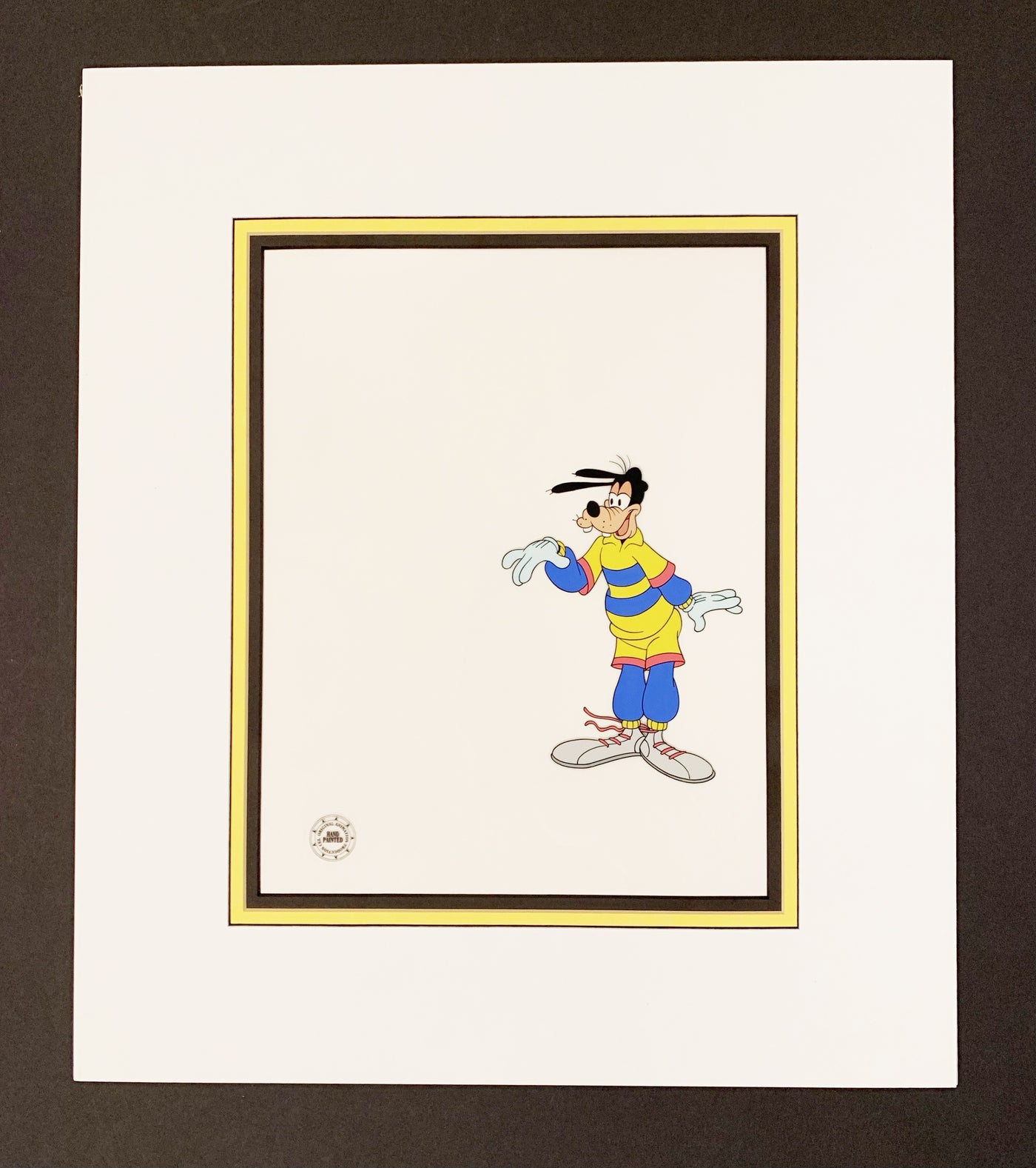Original Walt Disney Production Cel with Matching Drawing featuring Goofy