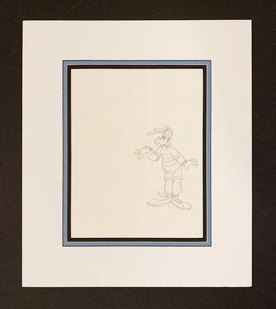 Original Walt Disney Production Cel with Matching Drawing featuring Goofy