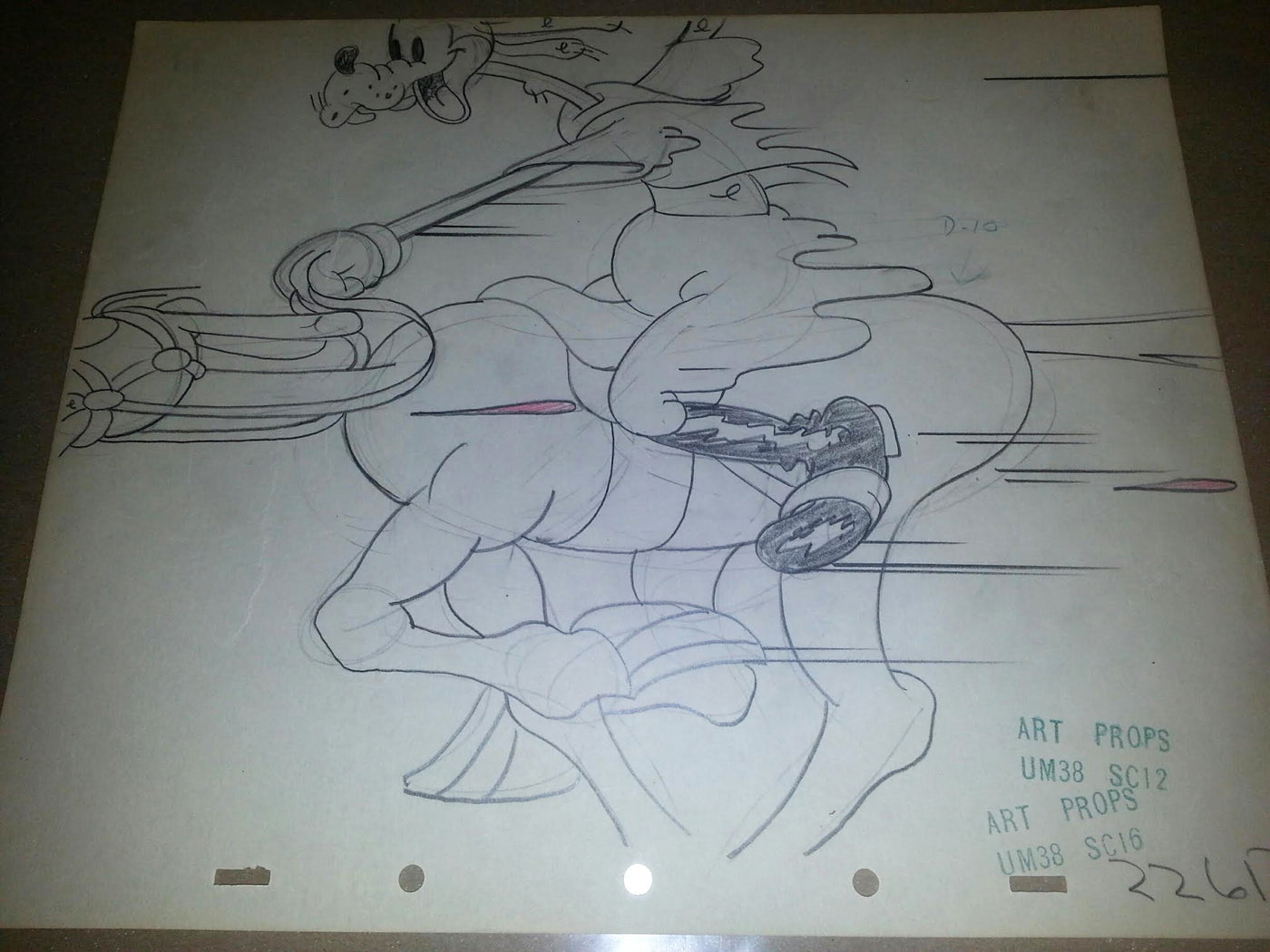 Original Walt Disney Production Drawing from Mickey's Polo Team (1936)