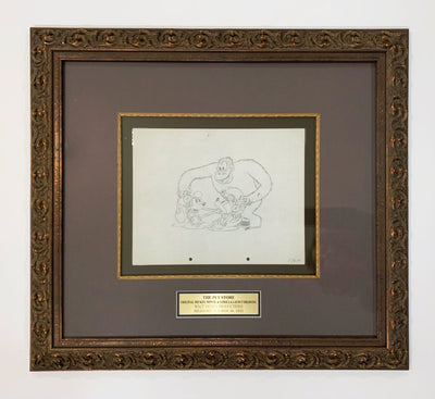 Original Walt Disney Production Drawing from The Pet Store featuring Mickey Mouse, Minnie Mouse and Beppo the Gorilla