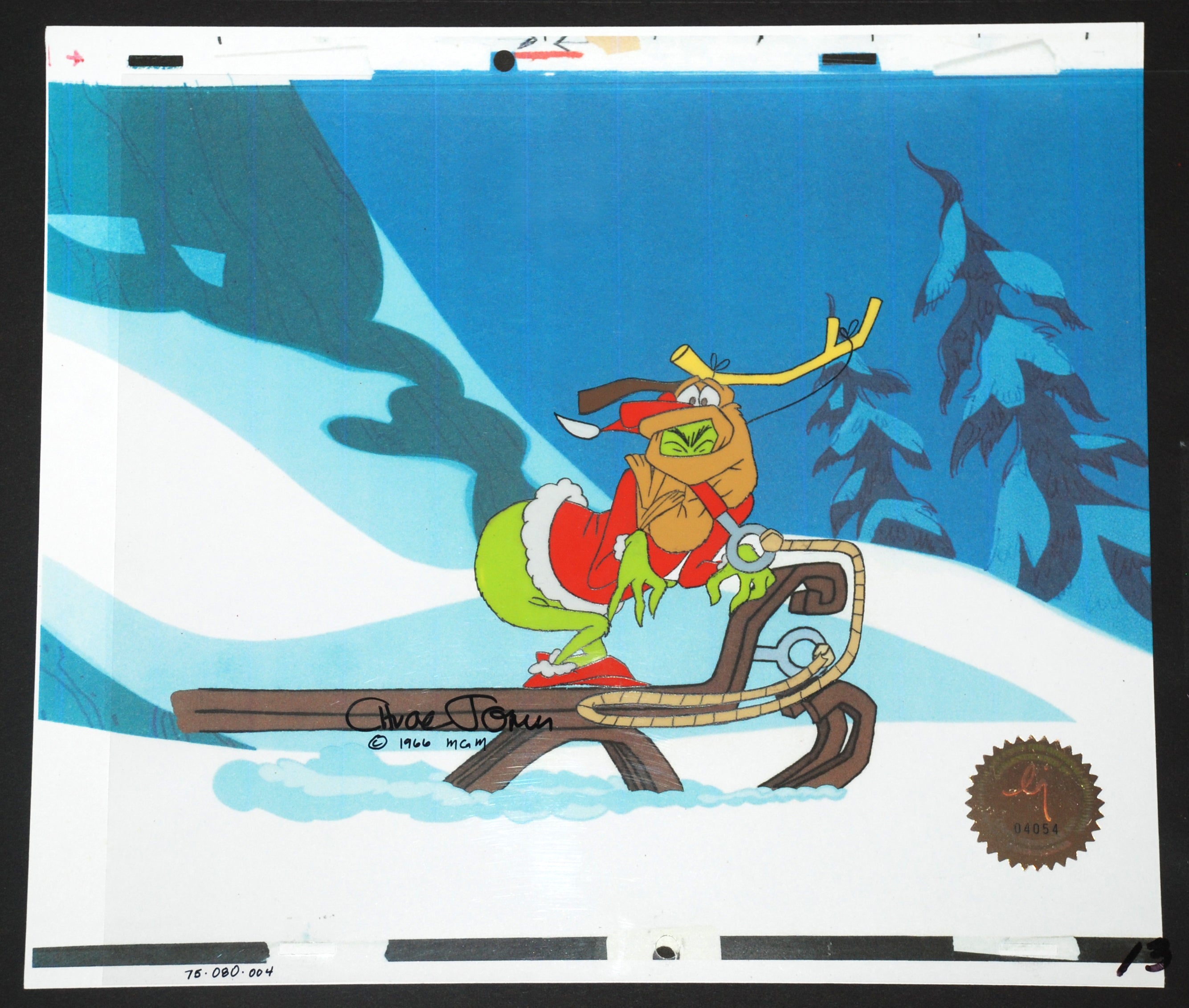 Original Signed Chuck Jones Production Cel of Max and the Grinch from ...