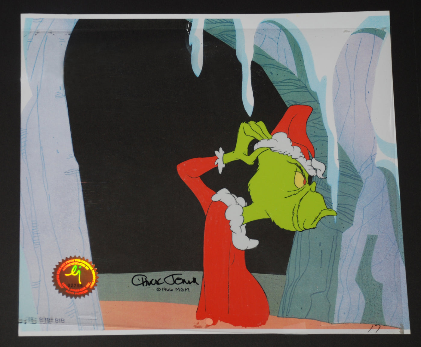 Original Signed Chuck Jones Production Cel of The Grinch from How the Grinch Stole Christmas