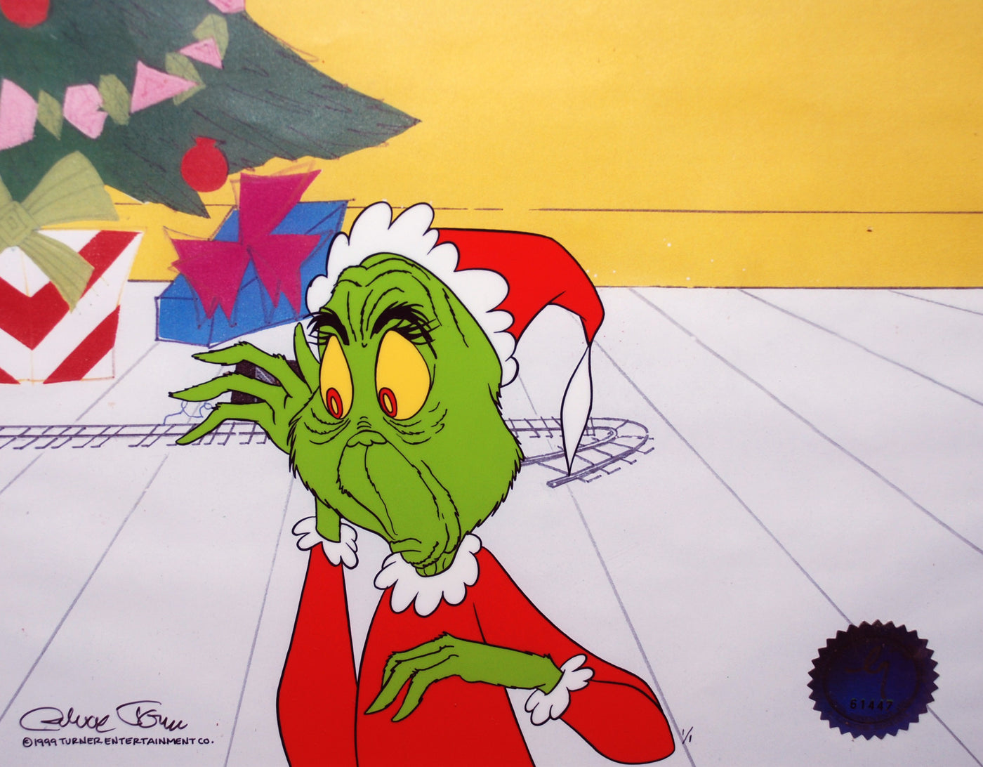 Original Chuck Jones How the Grinch Stole Christmas Production Drawing With Matching 1/1 Cel