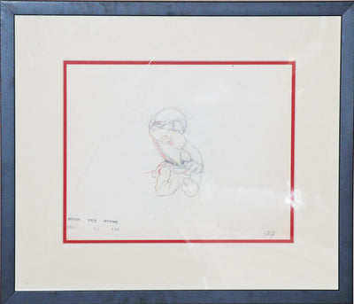 Original Walt Disney Production Drawing featuring Grumpy from Snow White and the Seven Dwarfs