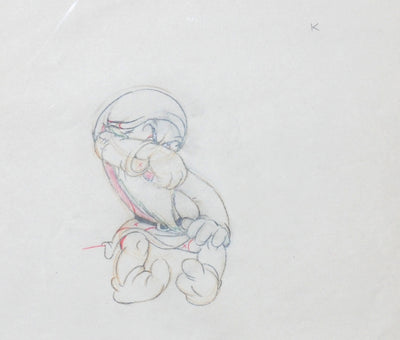 Original Walt Disney Production Drawing featuring Grumpy from Snow White and the Seven Dwarfs