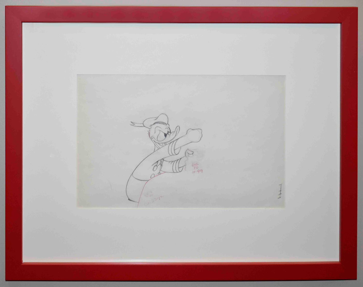 Original Walt Disney Production Drawing of Donald Duck from Donald's Cousin Gus (1939)