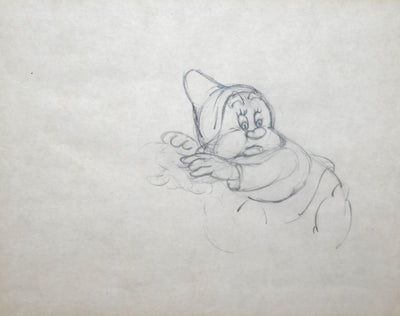 Original Walt Disney Production Drawing from Snow White and the Seven Dwarfs Featuring Happy