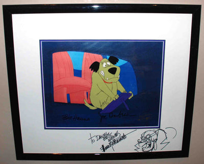 Hanna Barbera Production Cel from Fender Bender featuring Muttley, Signed by Hanna, Barbera, Takamoto