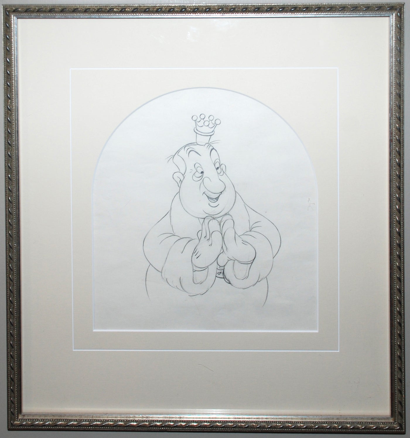 Original Walt Disney Production Drawing from Mother Goose Goes Hollywood featuring Hugh Herbert as Old King Cole