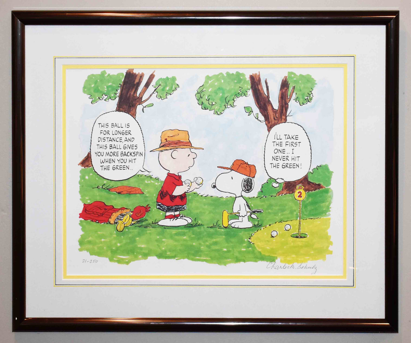 Peanuts Animation Art Limited Edition Lithograph "Hitting the Green"