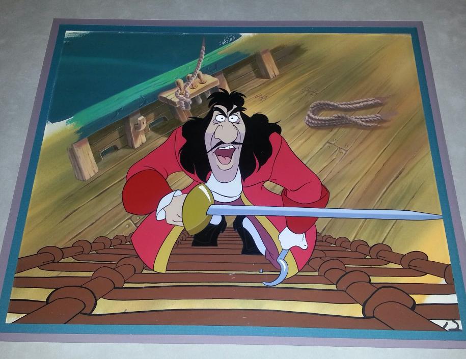 Original Disney Production Cel featuring Hook from Peter Pan