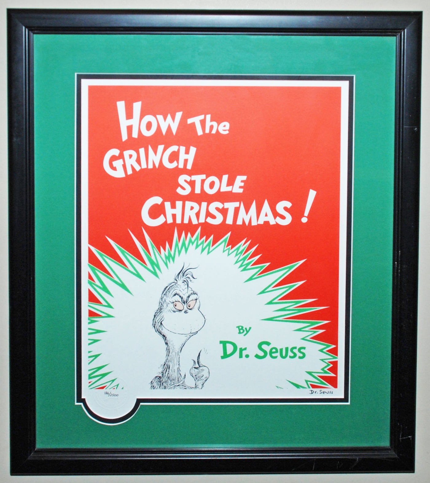 Original Chuck Jones Limited Edition Lithograph, How the Grinch Stole Christmas Book Cover