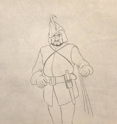 Original Walt Disney Production Drawing from Snow White and the Seven Dwarfs Featuring The Huntsman