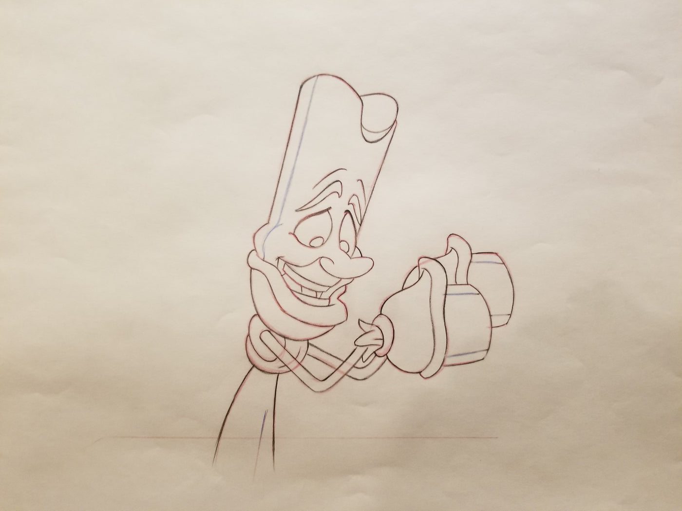 Original Walt Disney Production Drawing from Beauty and the Beast featuring Lumiere