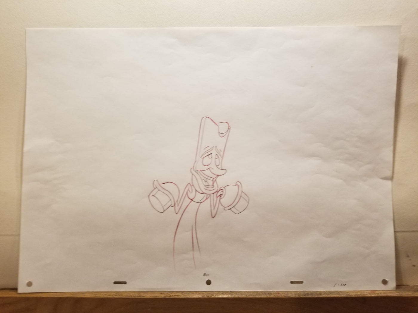 Original Walt Disney Production Drawing from Beauty and the Beast featuring Lumiere
