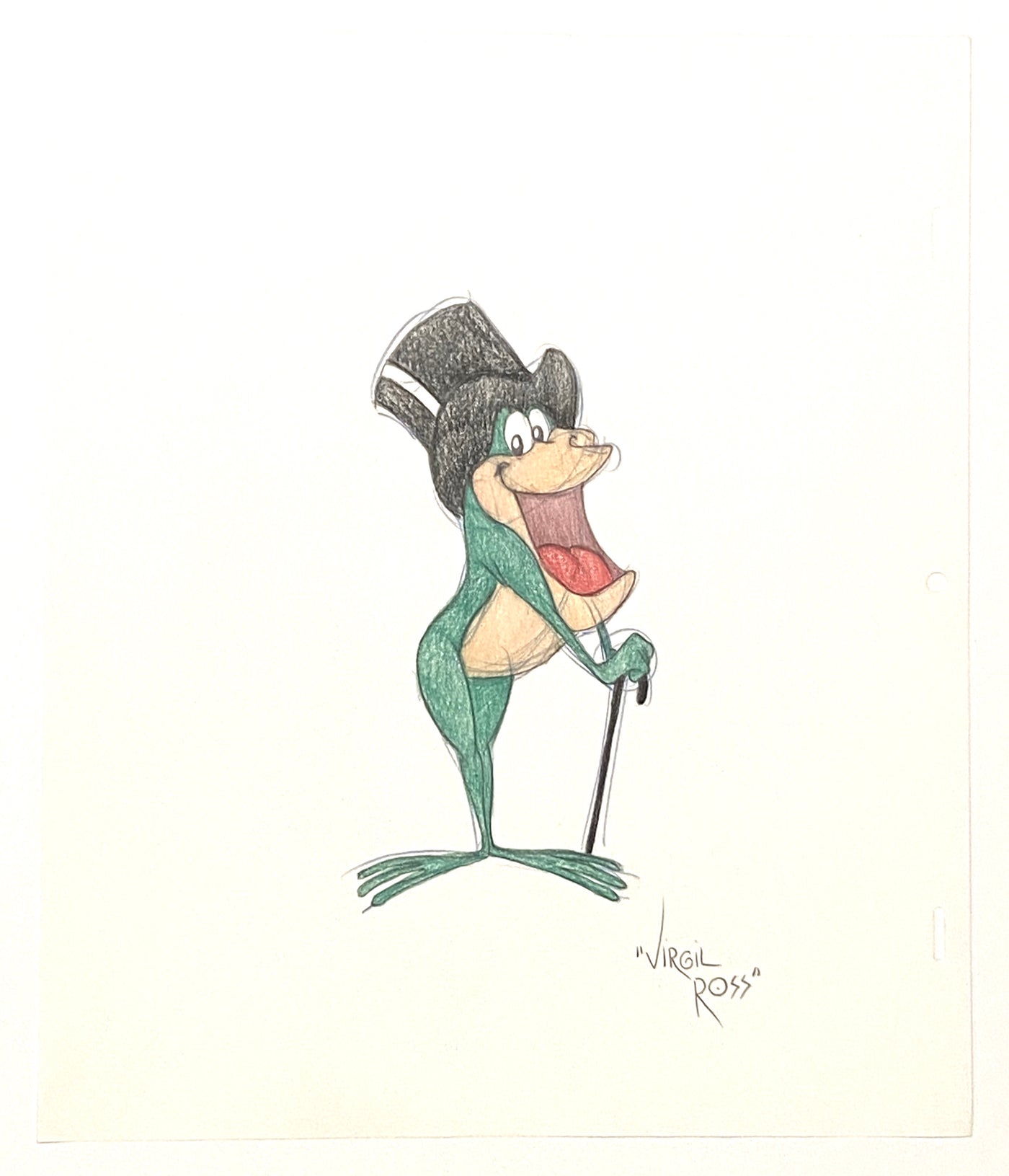 Warner Brothers Virgil Ross Animation Drawing of Michigan J. Frog
