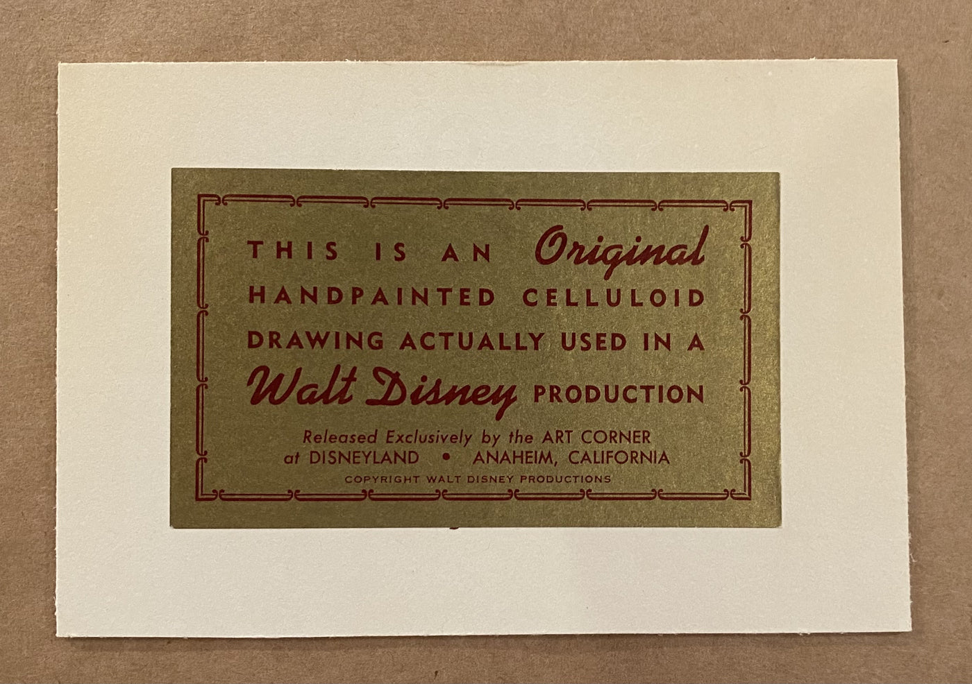 Original Walt Disney Production Cel from Lady and the Tramp featuring Tramp