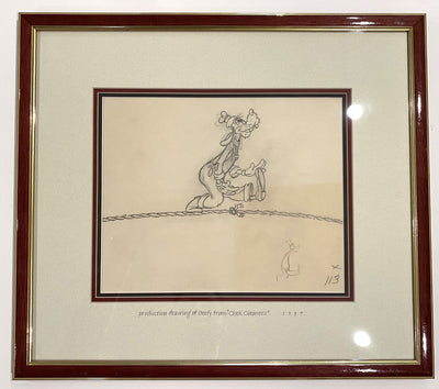 Original Walt Disney Production Drawing featuring Goofy from Clock Cleaners (1937)