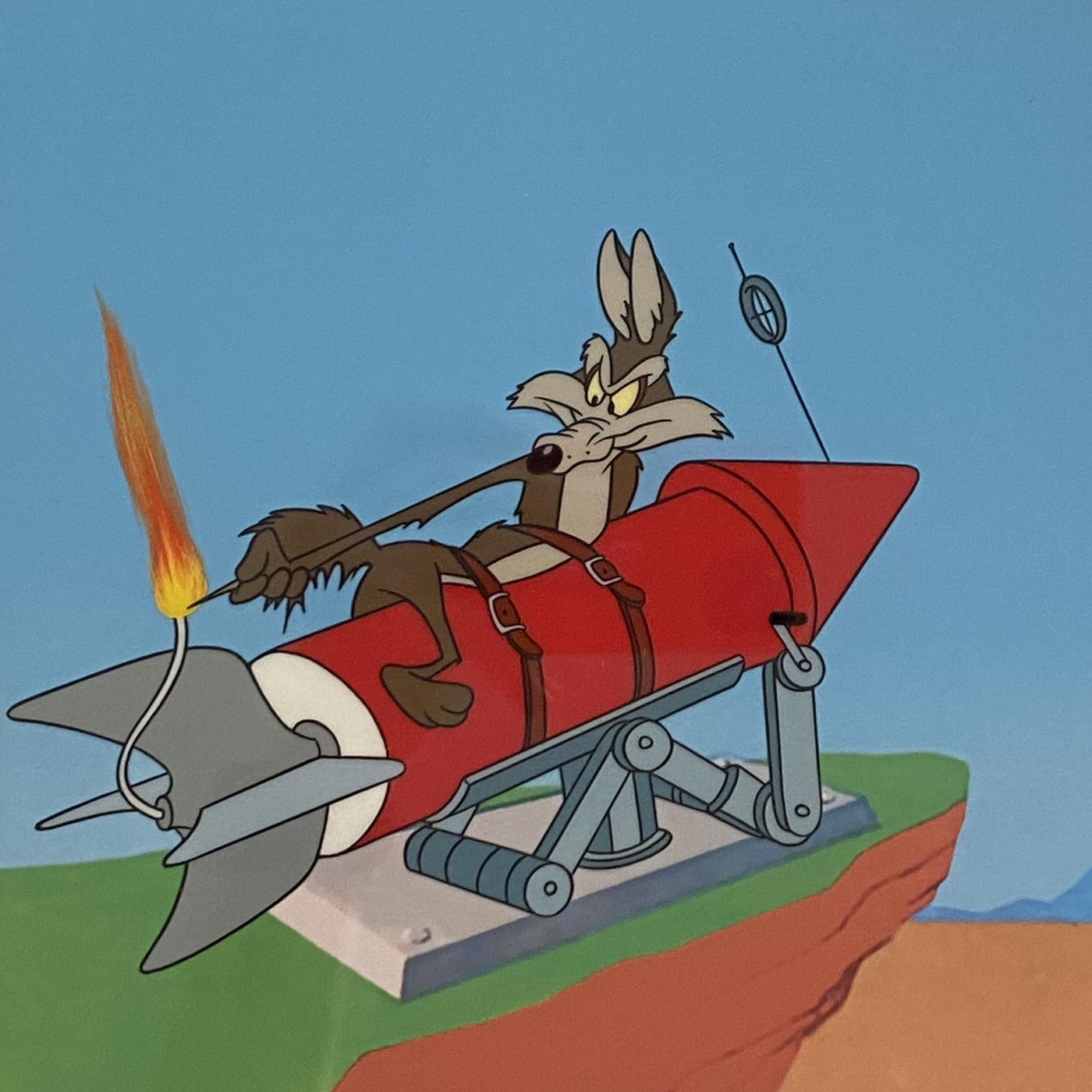 Clampett Studio Collections / Warner Bros Chosen Moments Collection Cel and Matching Drawing "Light 'Em if You Got 'Em"  featuring Wile E. Coyote