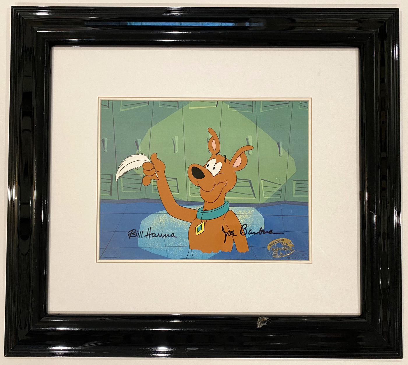 Original Hanna Barbera Production Cel from A Pup Named Scooby Doo Featuring Scooby Doo Signed by Bill Hanna and Joe Barbera