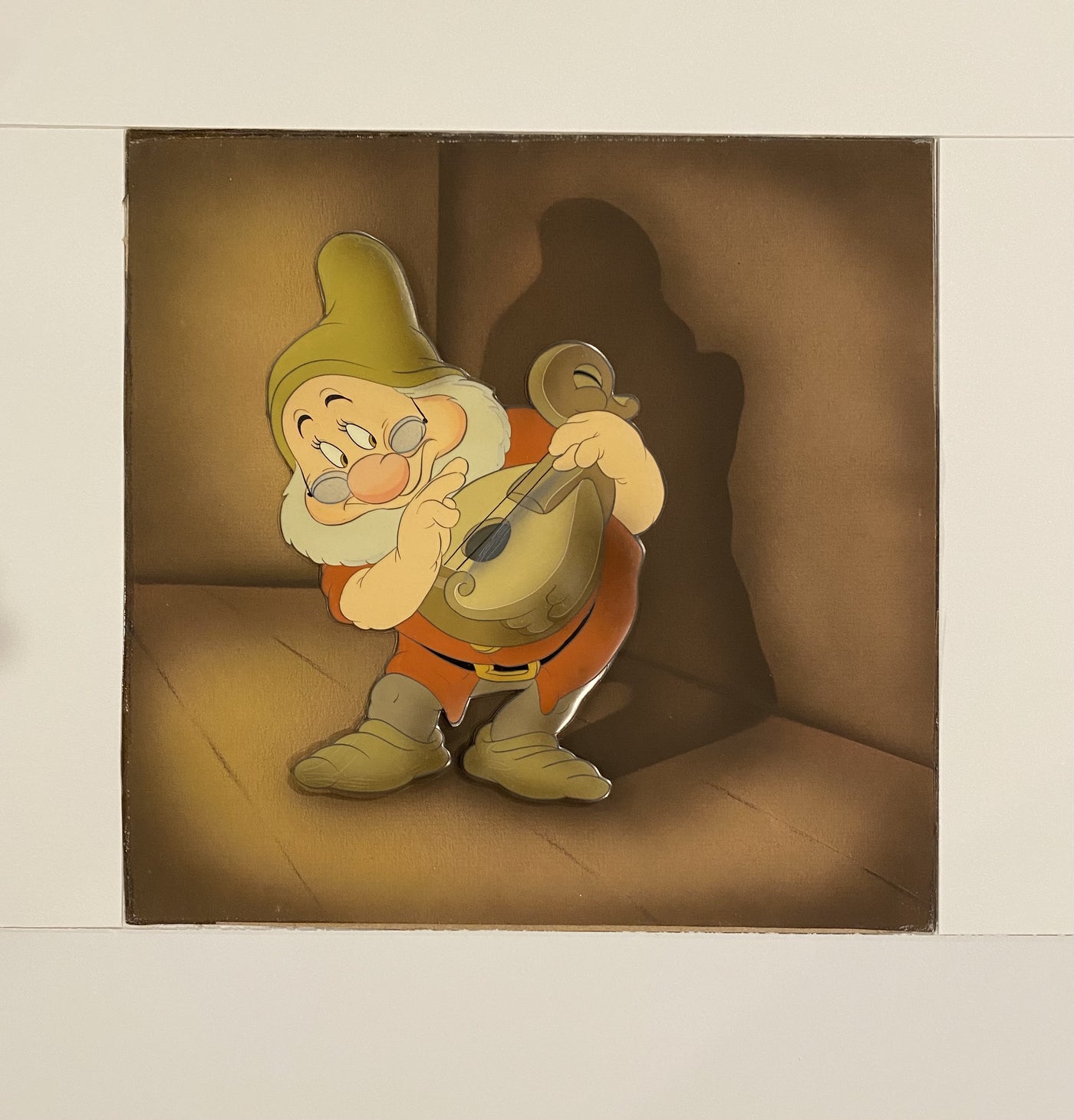 Original Walt Disney Production Cel on Courvoisier Background of Doc from Snow White and the Seven Dwarfs