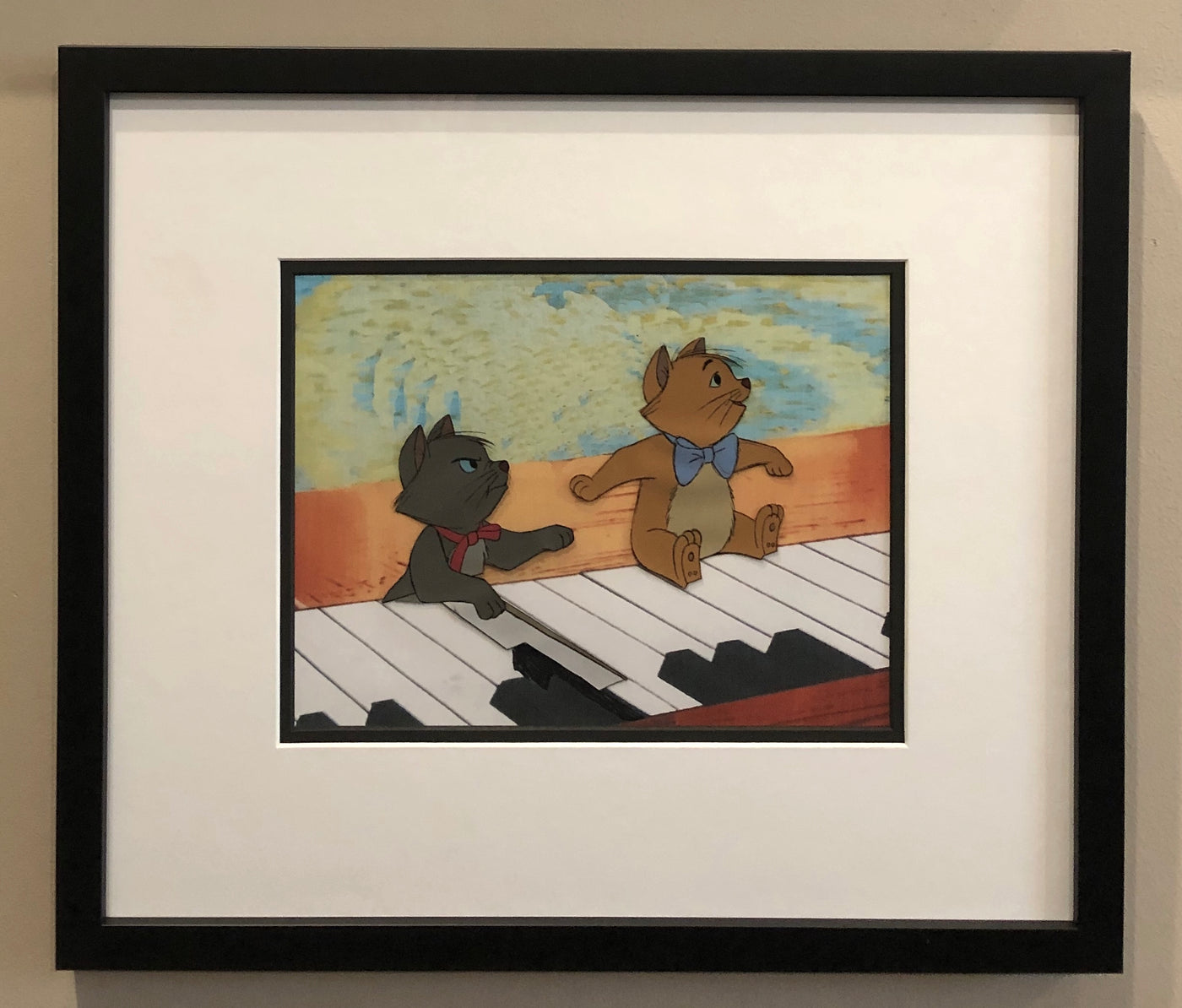 Original Walt Disney Production Cel from The Aristocats featuring Berlioz and Toulouse