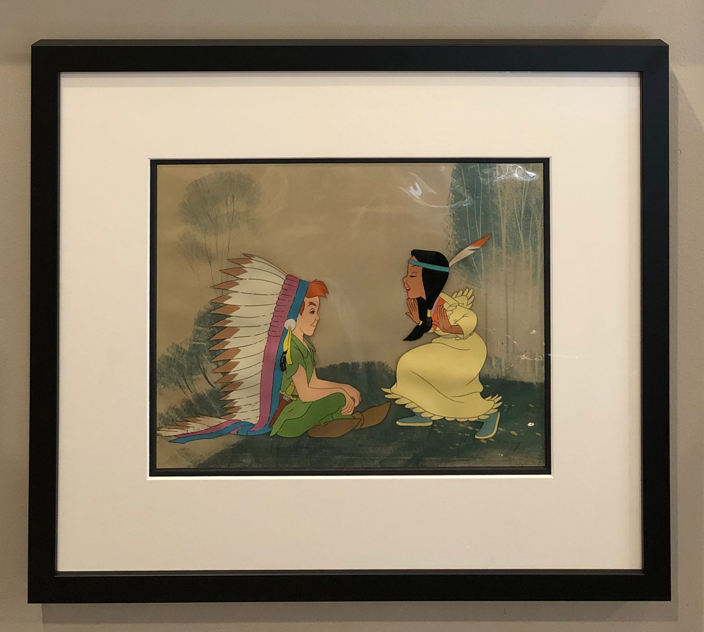 tiger lily x peter pan Original Walt Disney Art Corner Production Cel from Peter Pan featurin – animationsensations.com