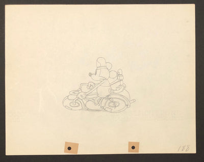 Original Walt Disney Production Drawing from Dognapper (1934) featuring Mickey Mouse and Donald Duck