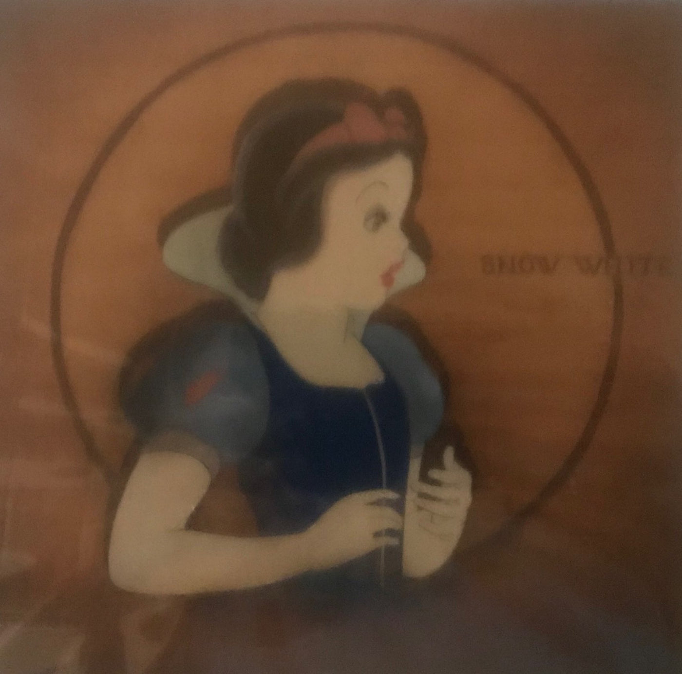 Original Walt Disney Production Cel on Courvoisier Background from Snow White and the Seven Dwarfs featuring Snow White