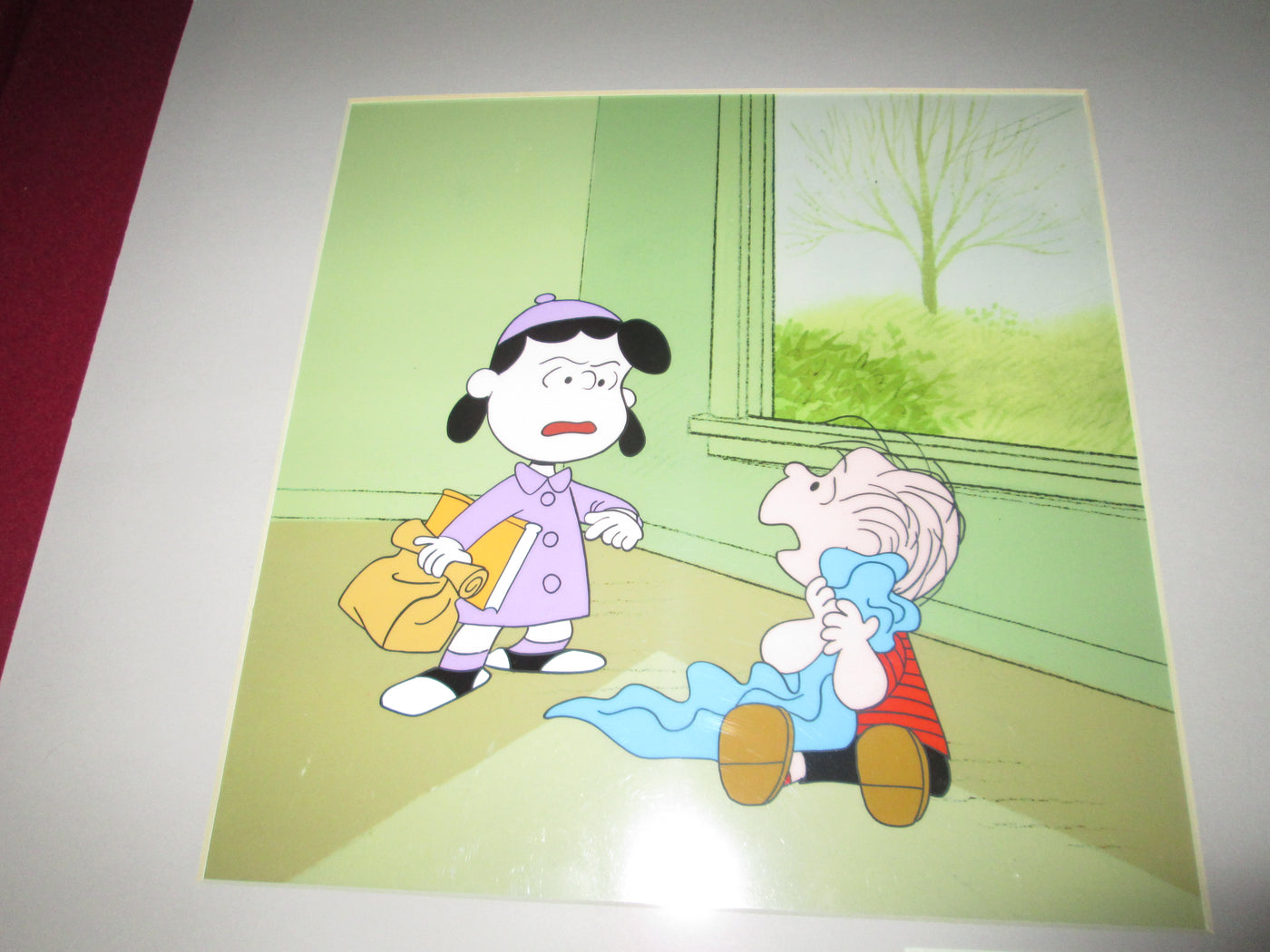 Original Peanuts Production Cel of Lucy and Linus