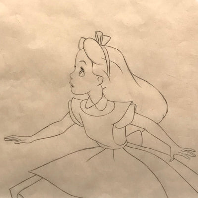 Original Alice In Wonderland Production Drawing featuring Alice